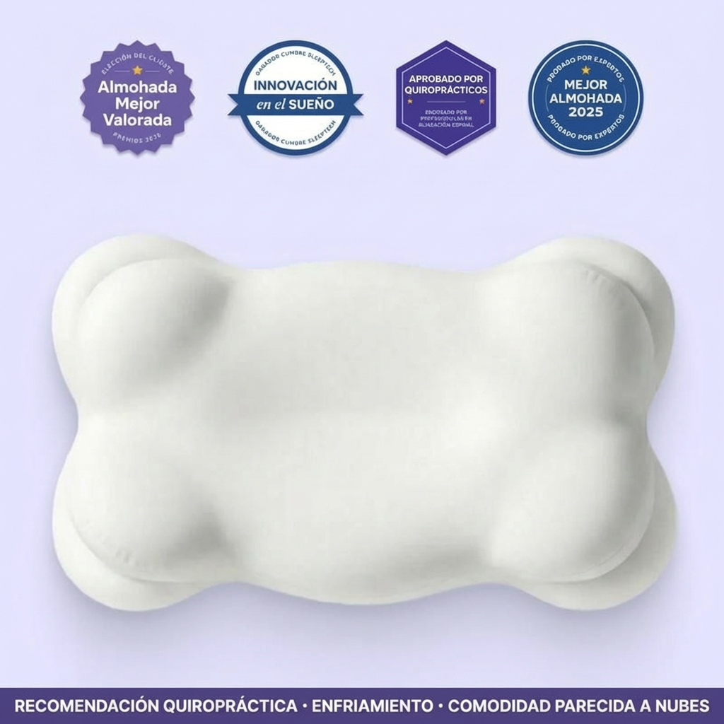 COMPRE 1 LLEVA 4 – Almohada Cervical Ergonómica con Memory Foam y Funda Refrescante | Máximo Confort para Dormir Mejor