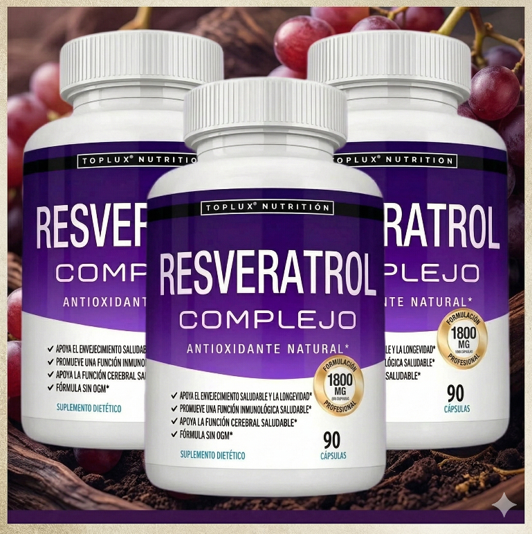 Suplemento de Resveratrol | 1800mg Antioxidante Natural