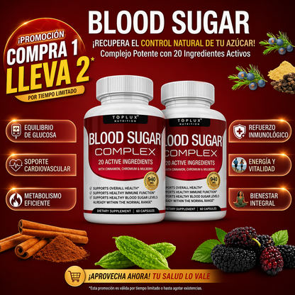 OFERTA 2X1 : Blood Sugar Suplemento - Apoya niveles saludables de azúcar en sangre