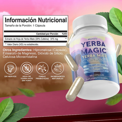 Yerba Mate Cápsulas | Energía Natural + Mente Clara + Salud Intestinal