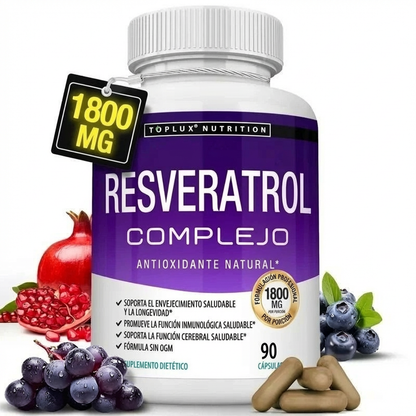 Suplemento de Resveratrol | 1800mg Antioxidante Natural