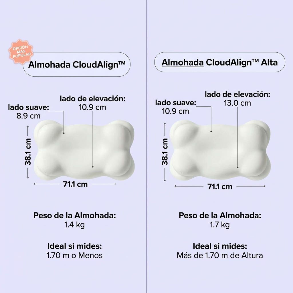 COMPRE 1 LLEVA 4 – Almohada Cervical Ergonómica con Memory Foam y Funda Refrescante | Máximo Confort para Dormir Mejor