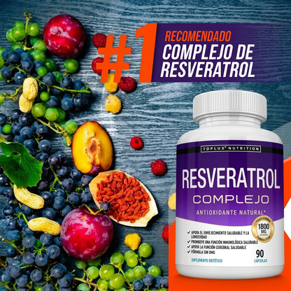 Suplemento de Resveratrol | 1800mg Antioxidante Natural