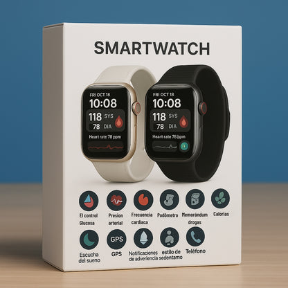 SmartWatch T500 – Monitor Médico 3 en 1 | Menú en español