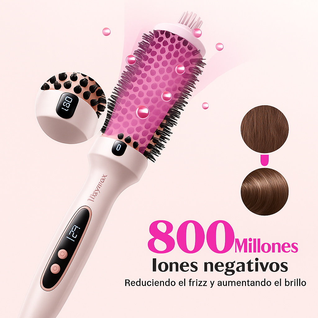Cepillo Térmico 2 en 1 – Alisa y Ondula tu Cabello en Minutos + REGALO