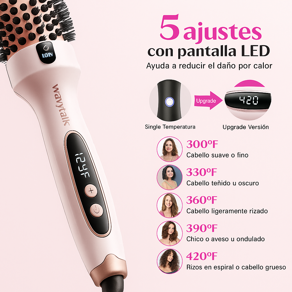 Wavytalk - Cepillo Térmico para Alisar y Ondular el Cabello.